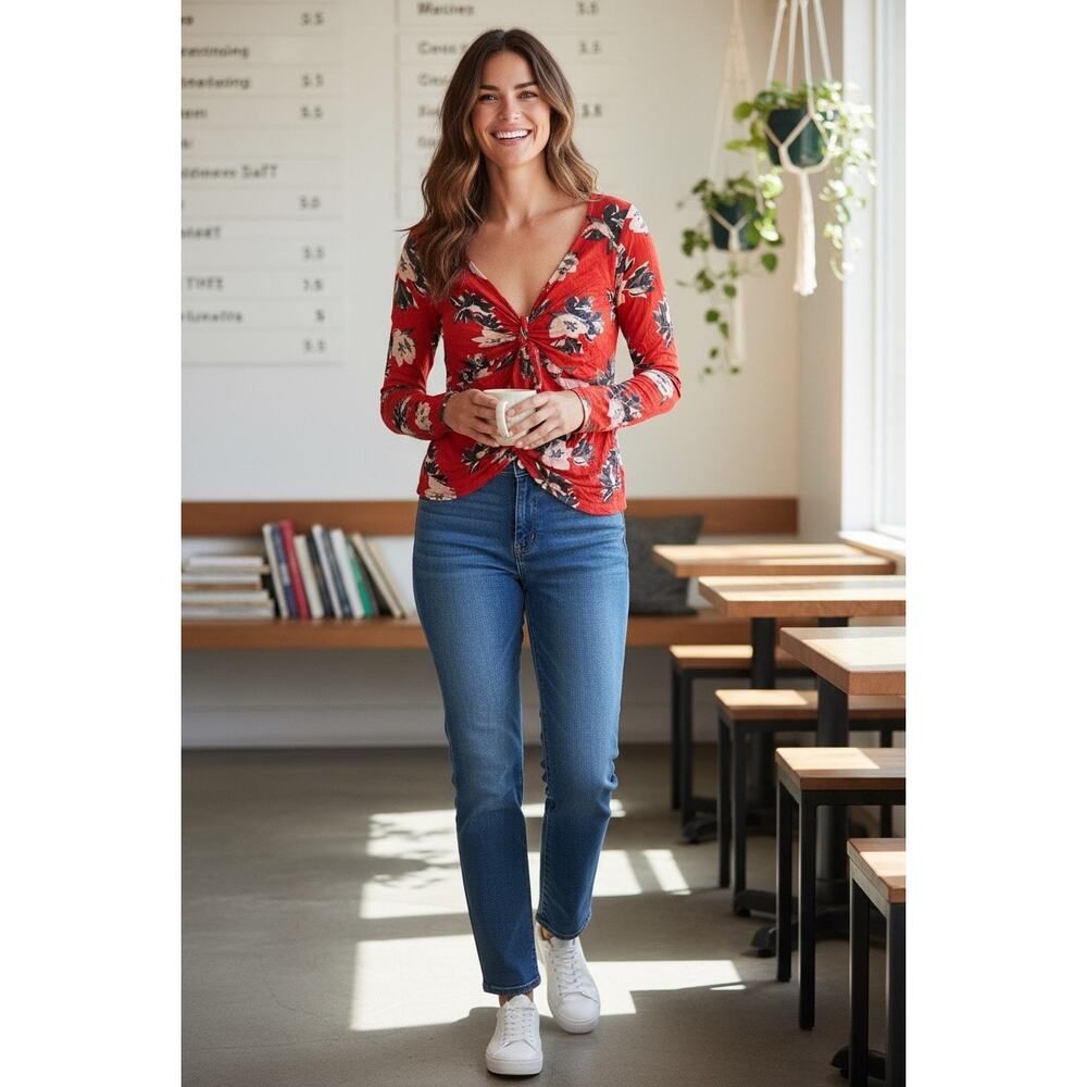 Meadow Rue Anthropologie M Floral Blouse Boho Cottagecore Feminine